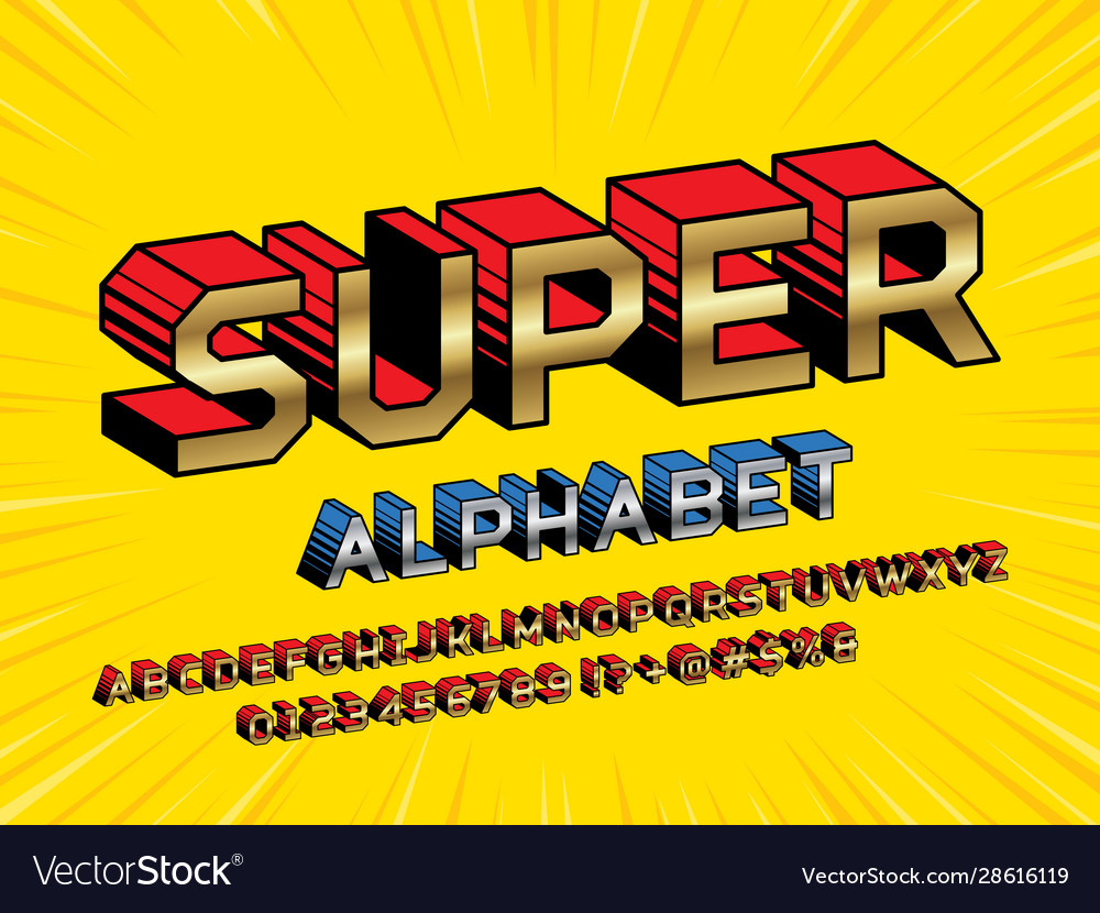 Superhero font Royalty Free Vector Image - VectorStock