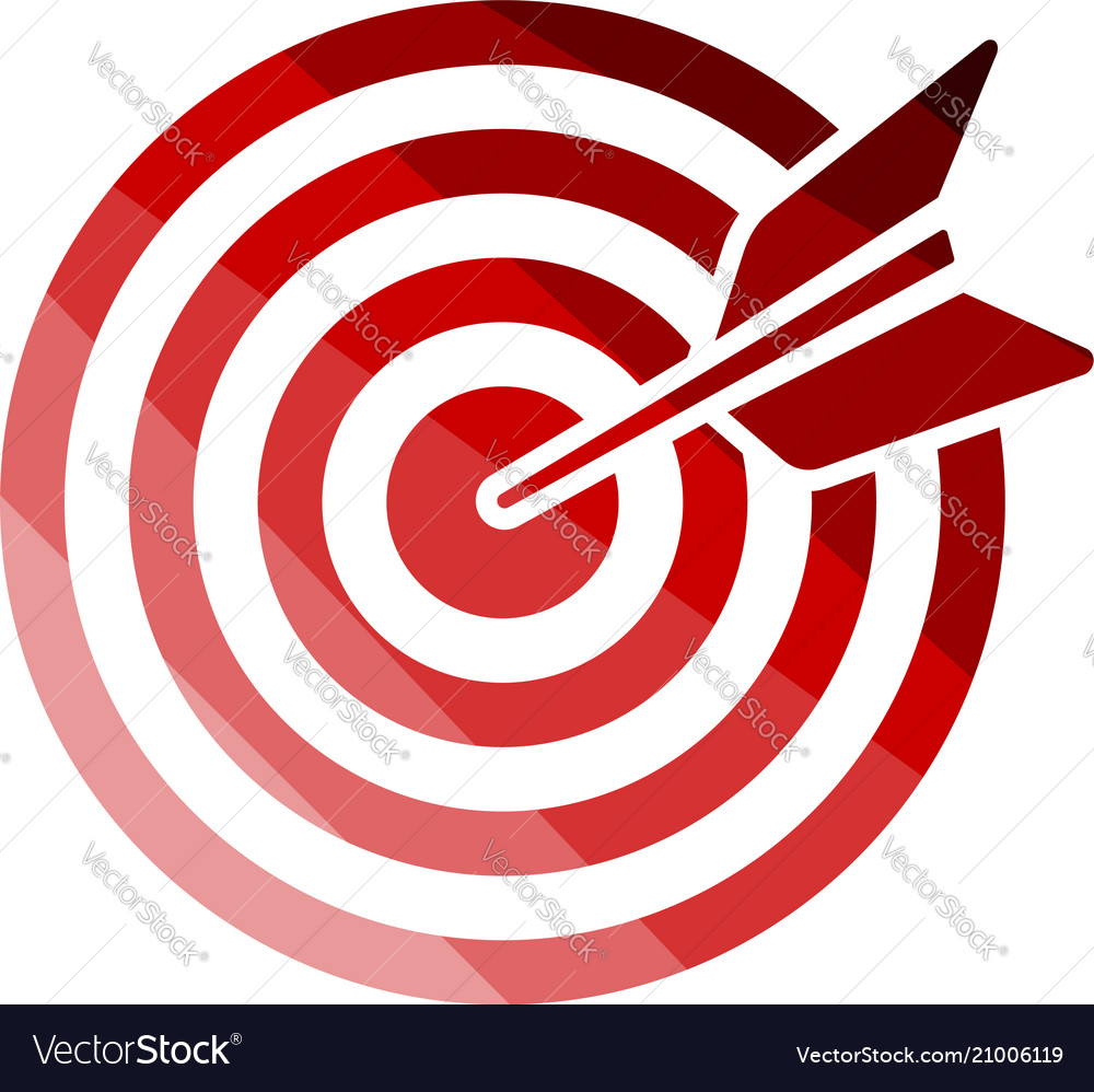 Target with dart in bulleye icon Royalty Free Vector Image