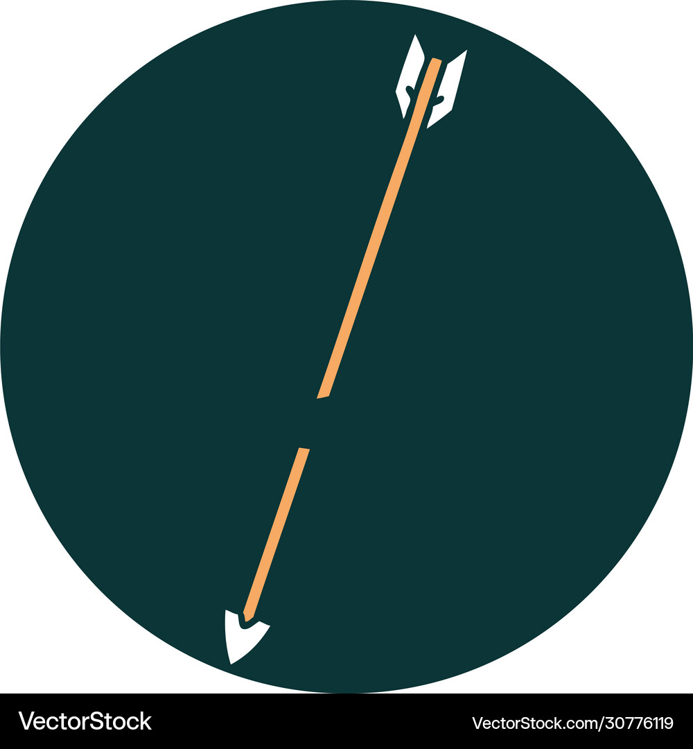 Tattoo style icon an arrow Royalty Free Vector Image