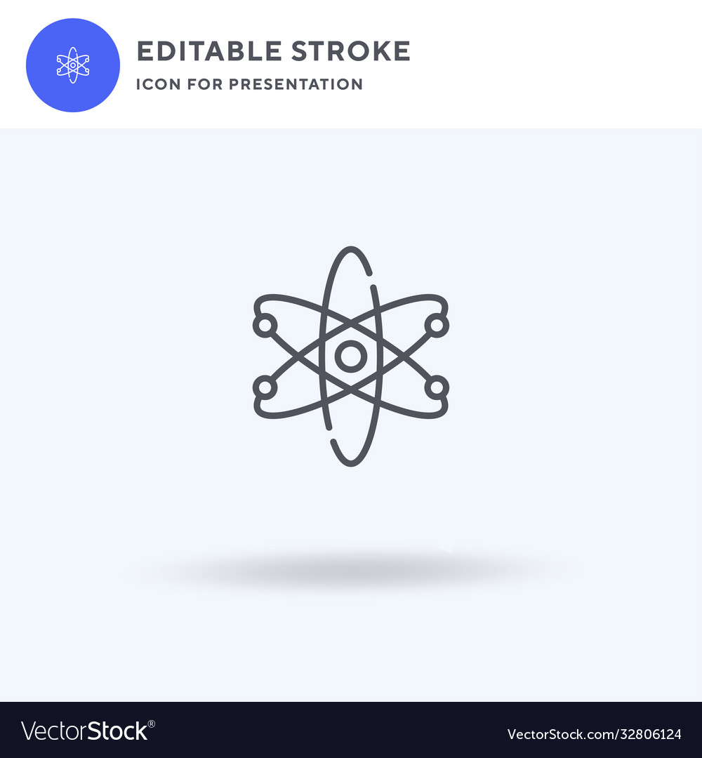 Atomsymbol gefüllte flache Zeichen solid vector image Atomsymbol gefüllte flache Zeichen solid
