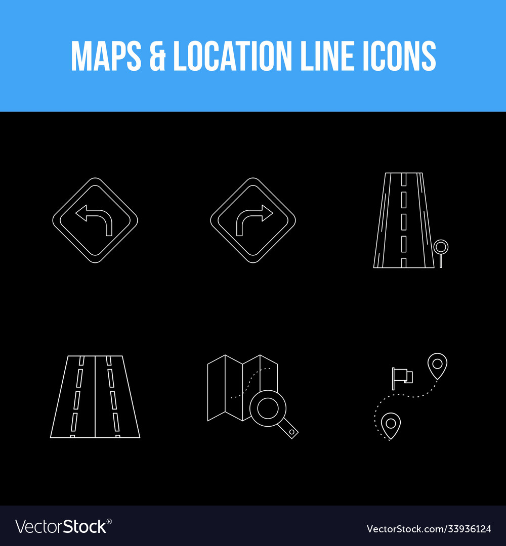 Beautiful maps location unique line icon set