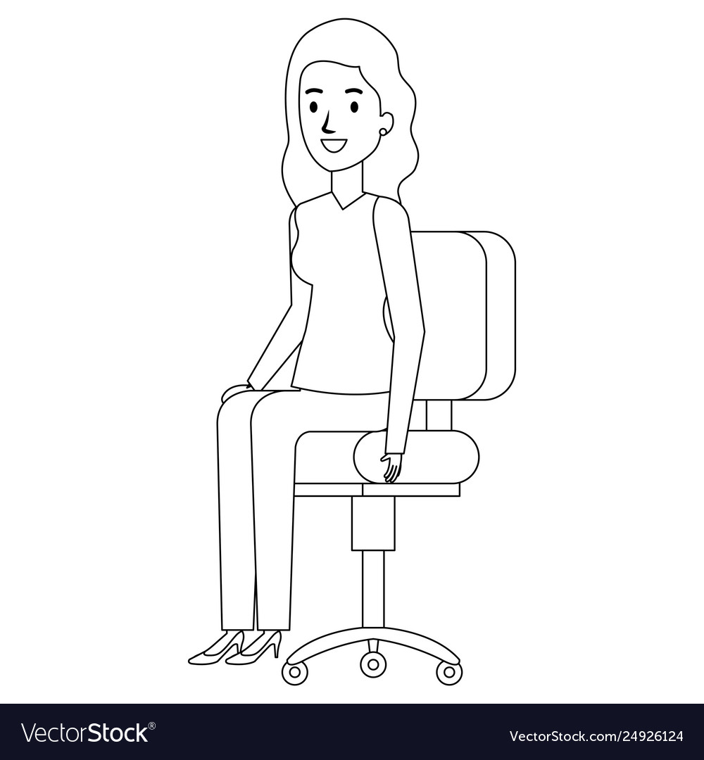 Businesswoman sitting in office chair Royalty Free Vector