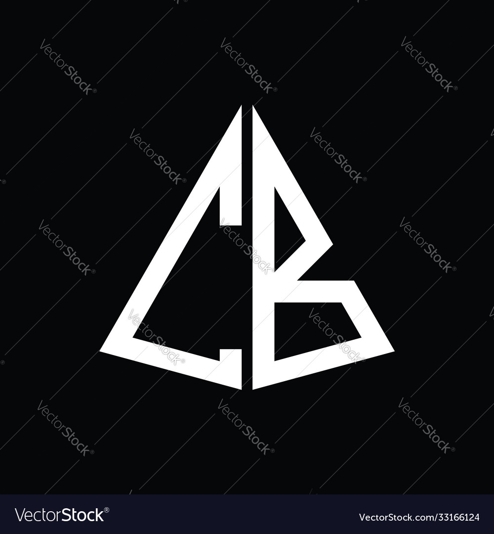 C b white triangle initials with a black