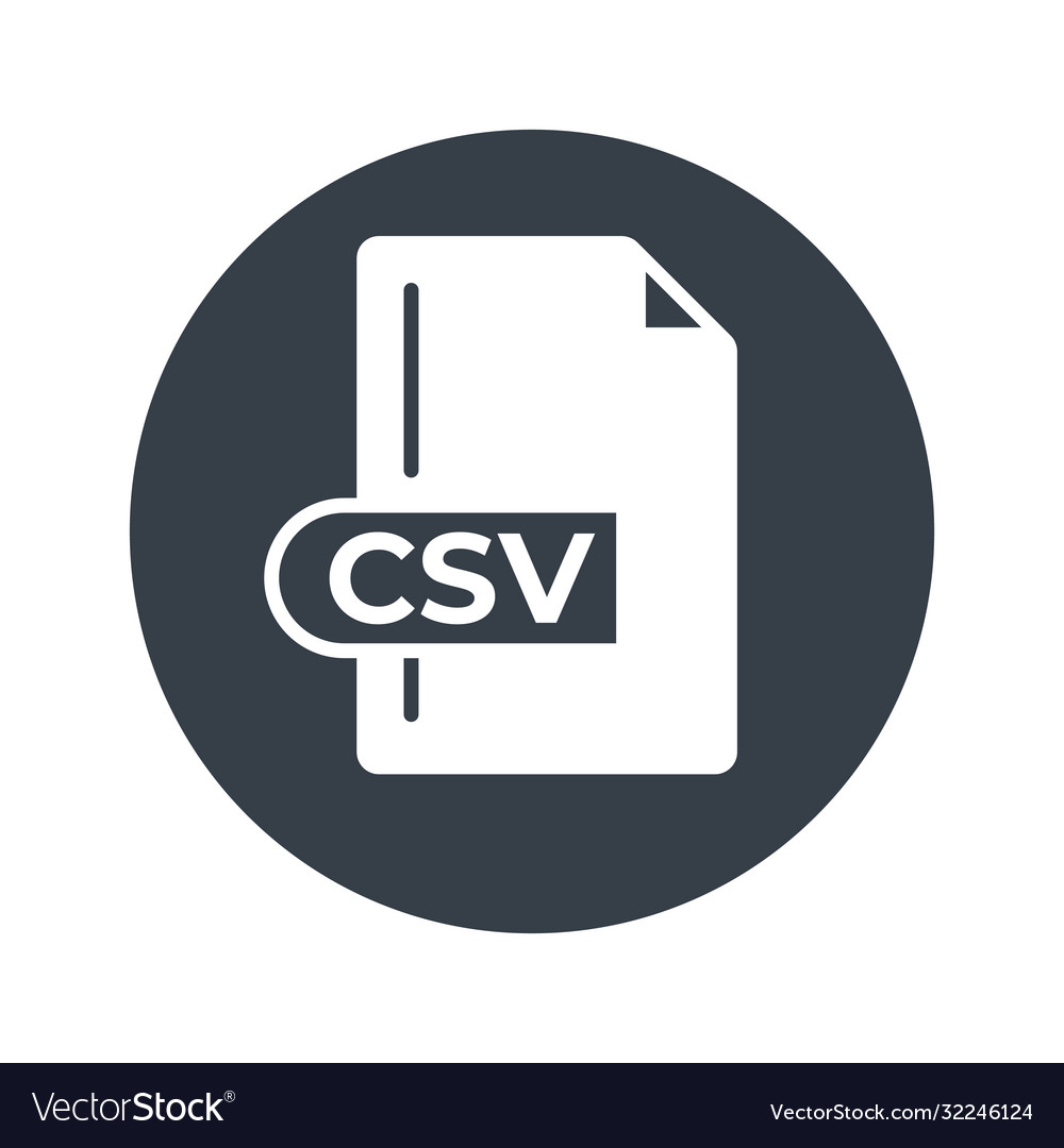 Csv file format icon extension filled