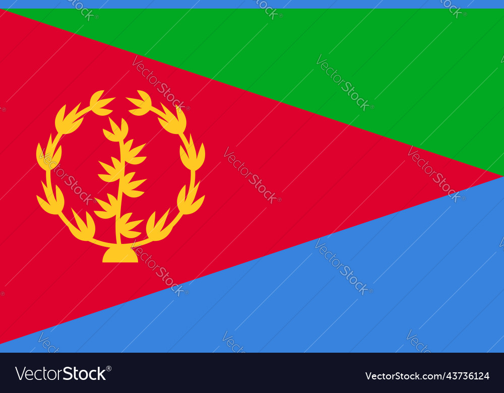 Flag of eritrea official colors flat vector image Flag of eritrea official colors flat