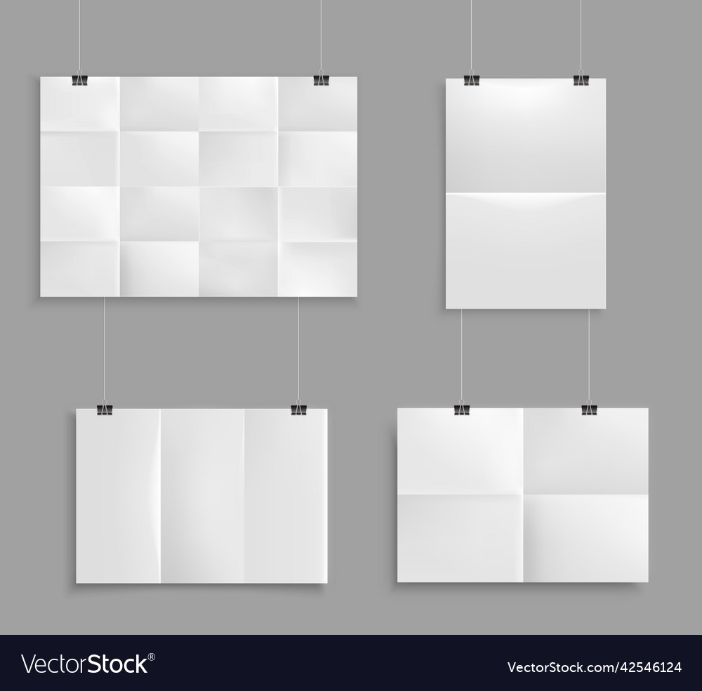 Folded Paper Mockup Set Royalty Free Vector Image