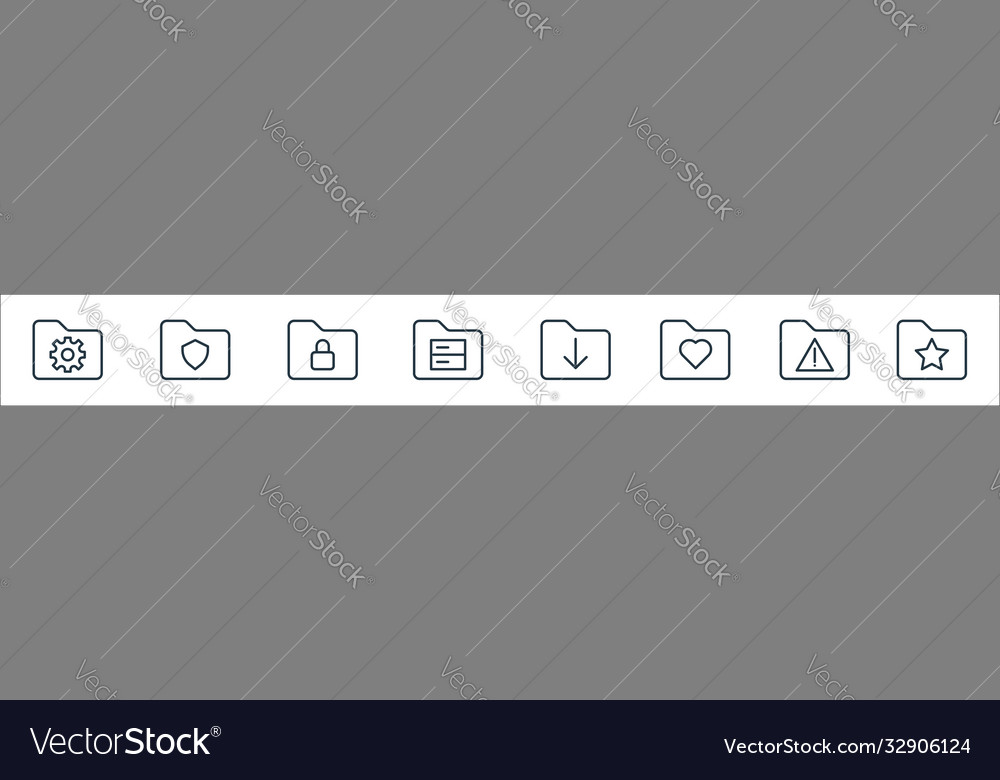Folder line icons linear set quality vector image Folder line icons linear set quality
