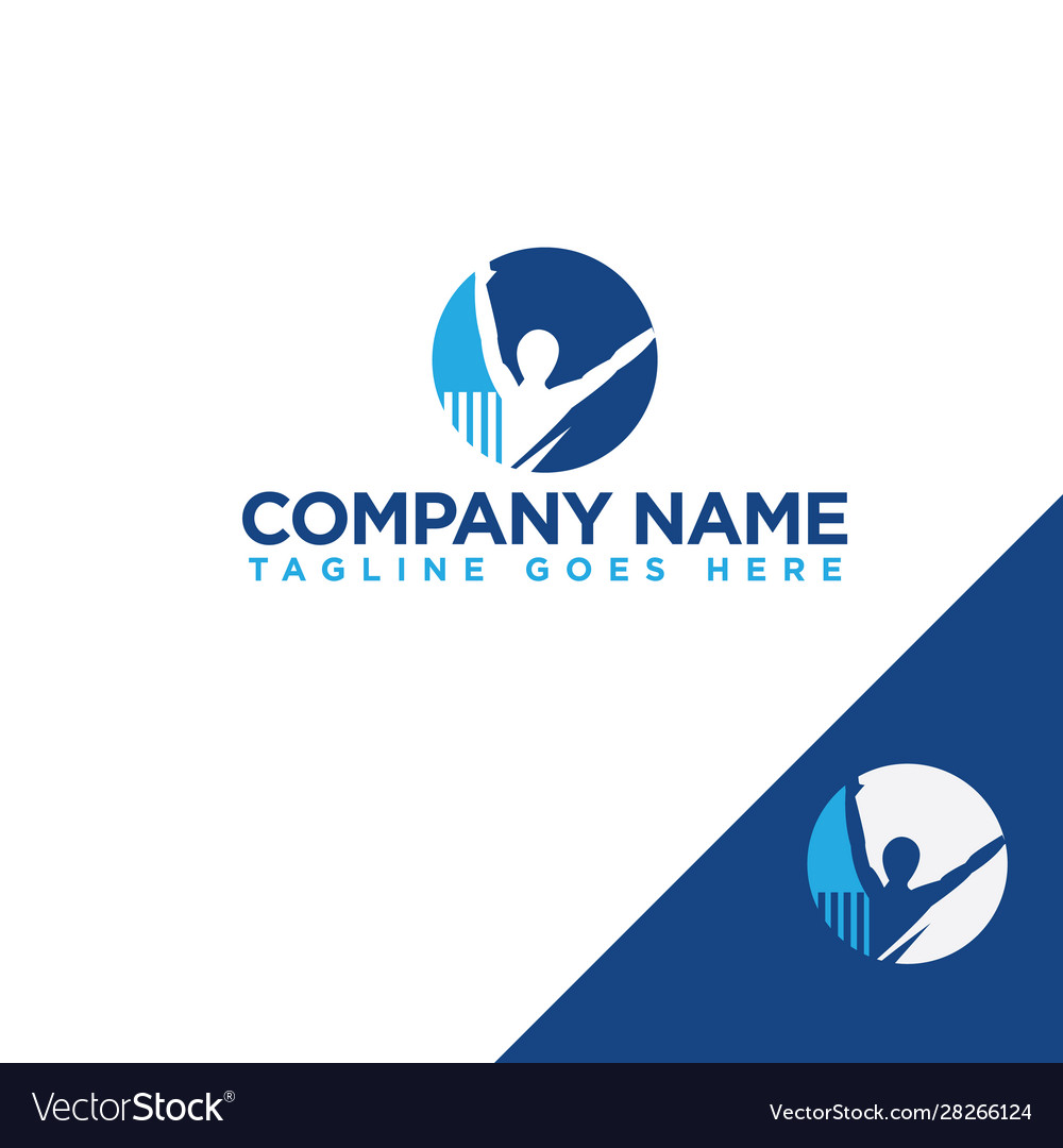 Fun people healthy life logo template icon