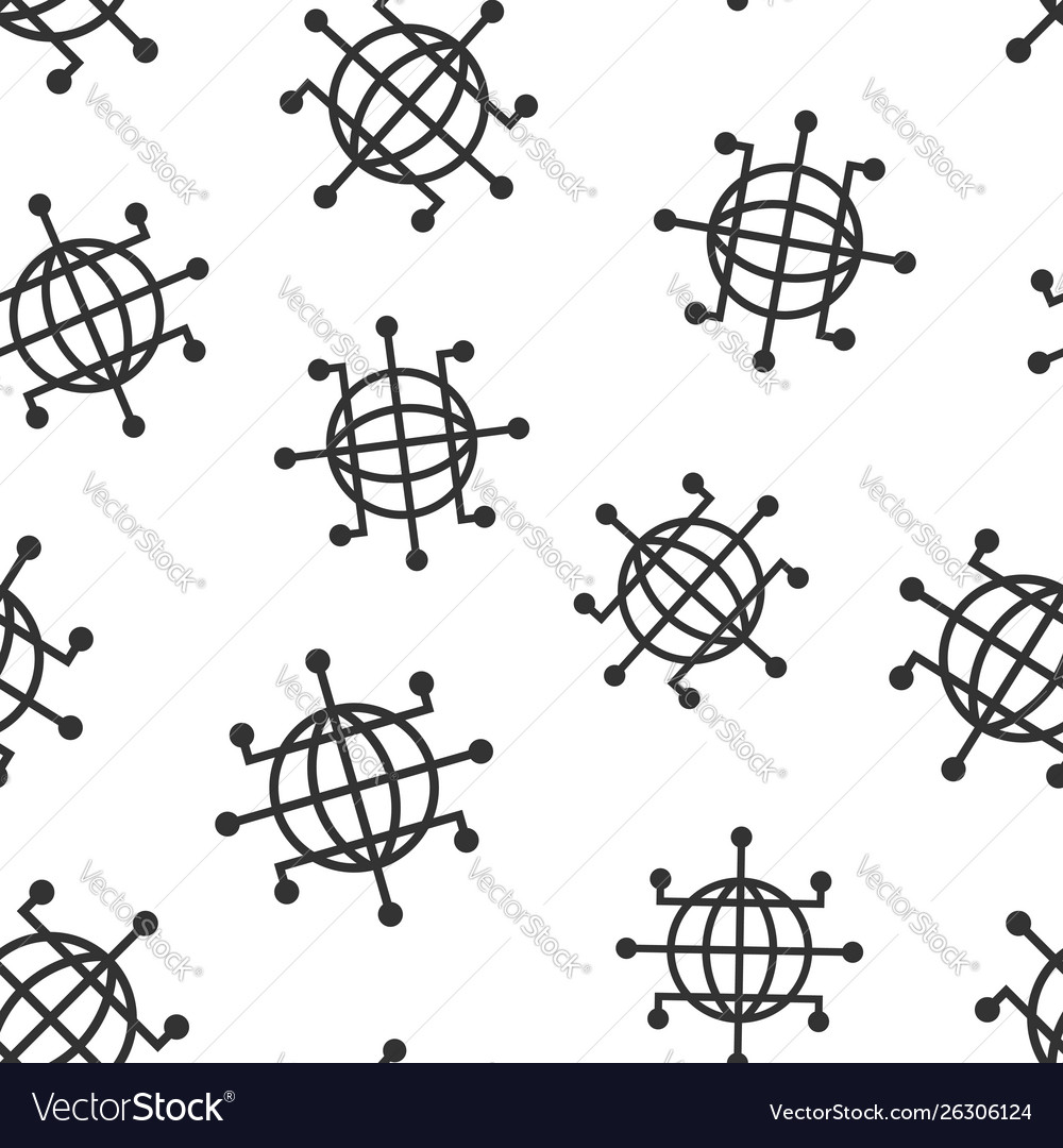 Global network icon seamless pattern background vector image Global network icon seamless pattern background