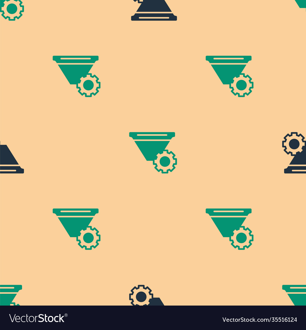 Green and black filter setting icon isolated