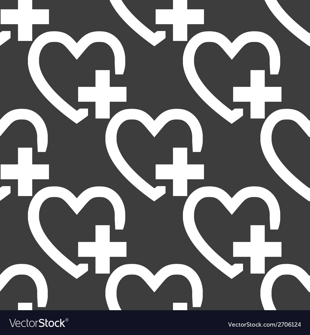 Heart web icon flat design seamless pattern