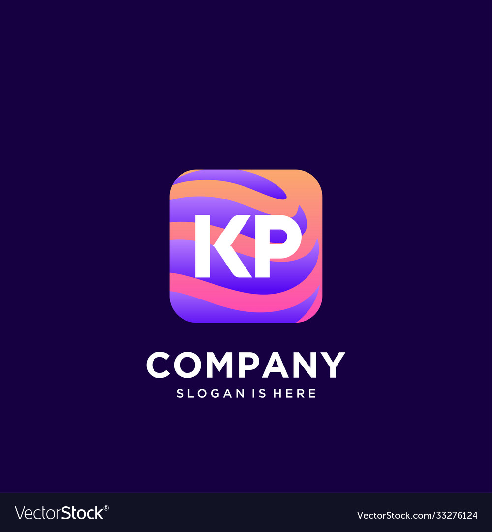 Kp initial logo with colorful template Vector Image Kp initial logo with colorful template