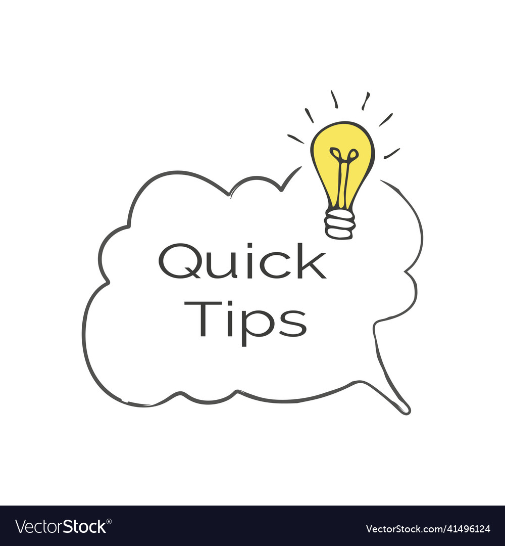 Quick tips speech bubble textured message icon vector image Quick tips speech bubble textured message icon