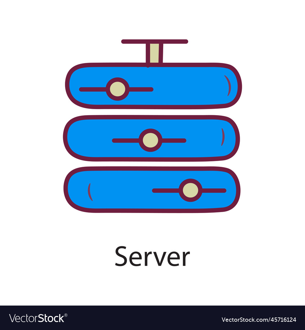 Server fill outline icon design data