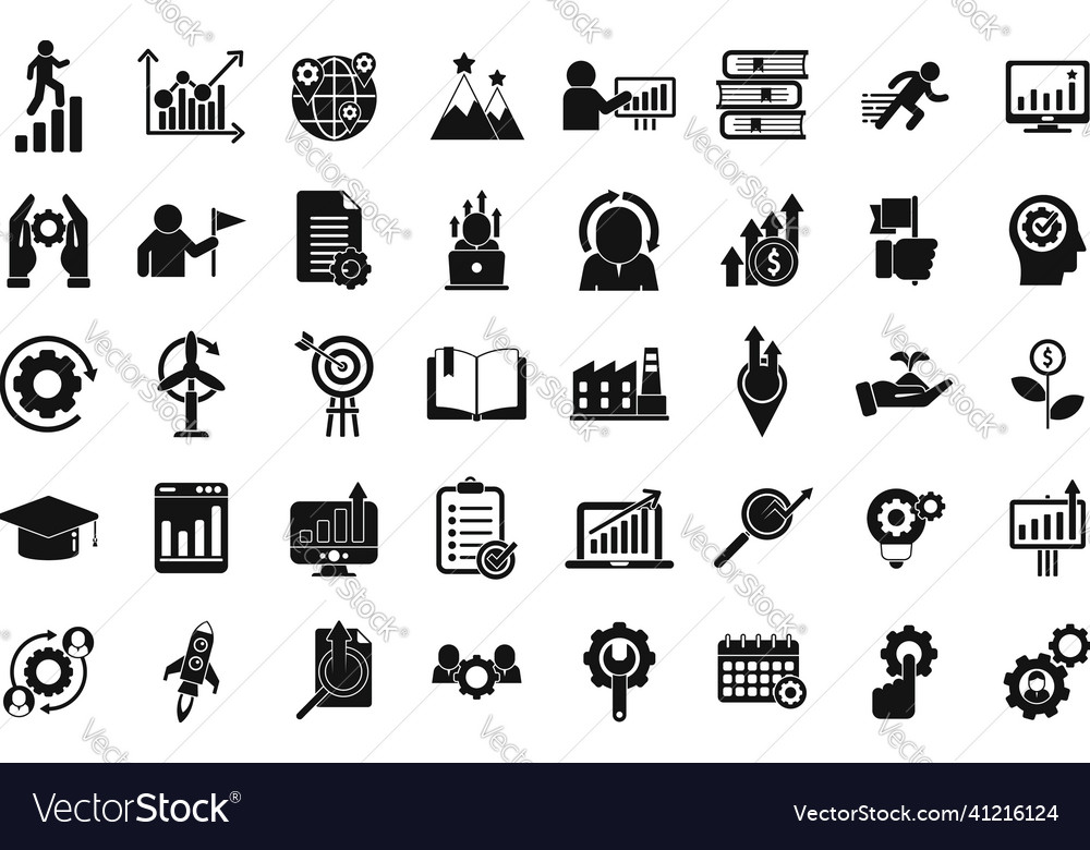 Sustainable development icons set simple Vector Image