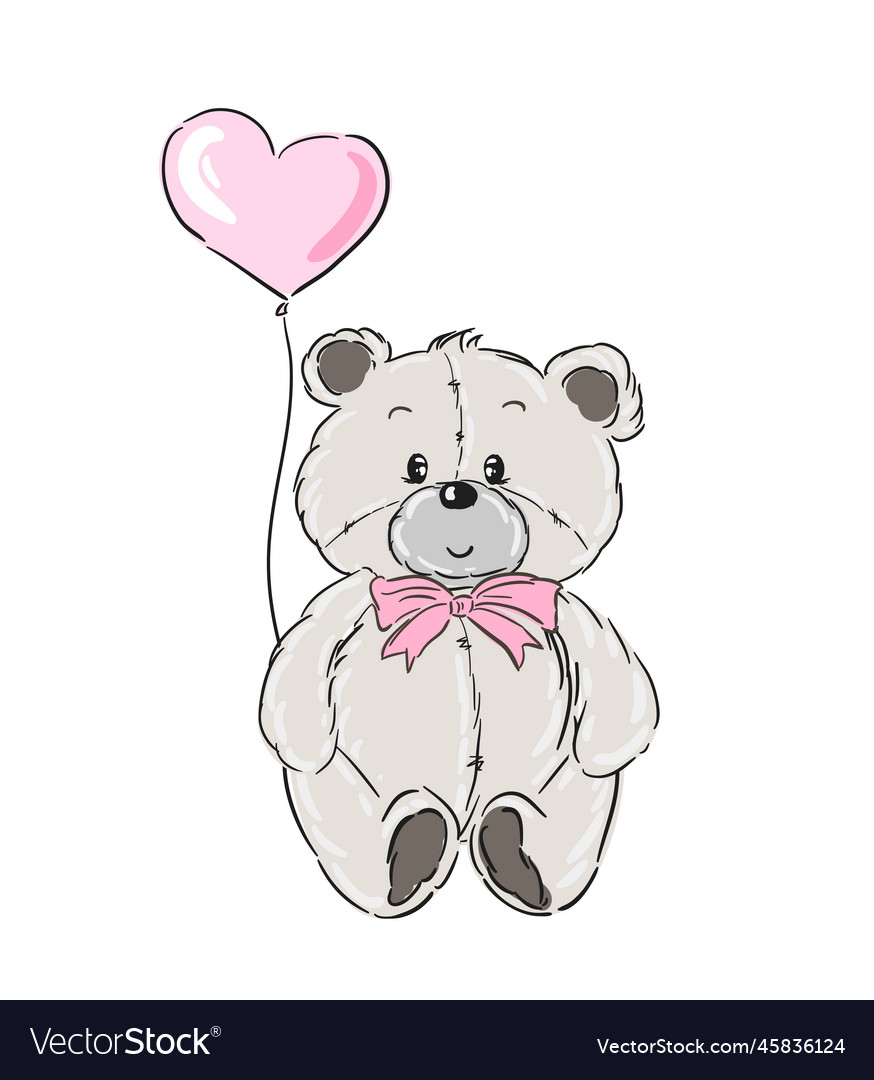 Teddybär und rosa Ballon Handzug