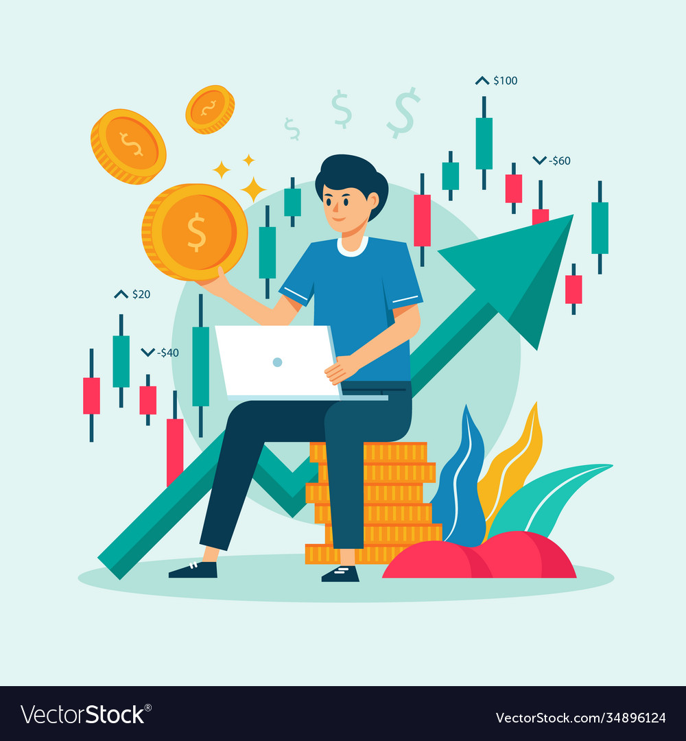Trader working concept