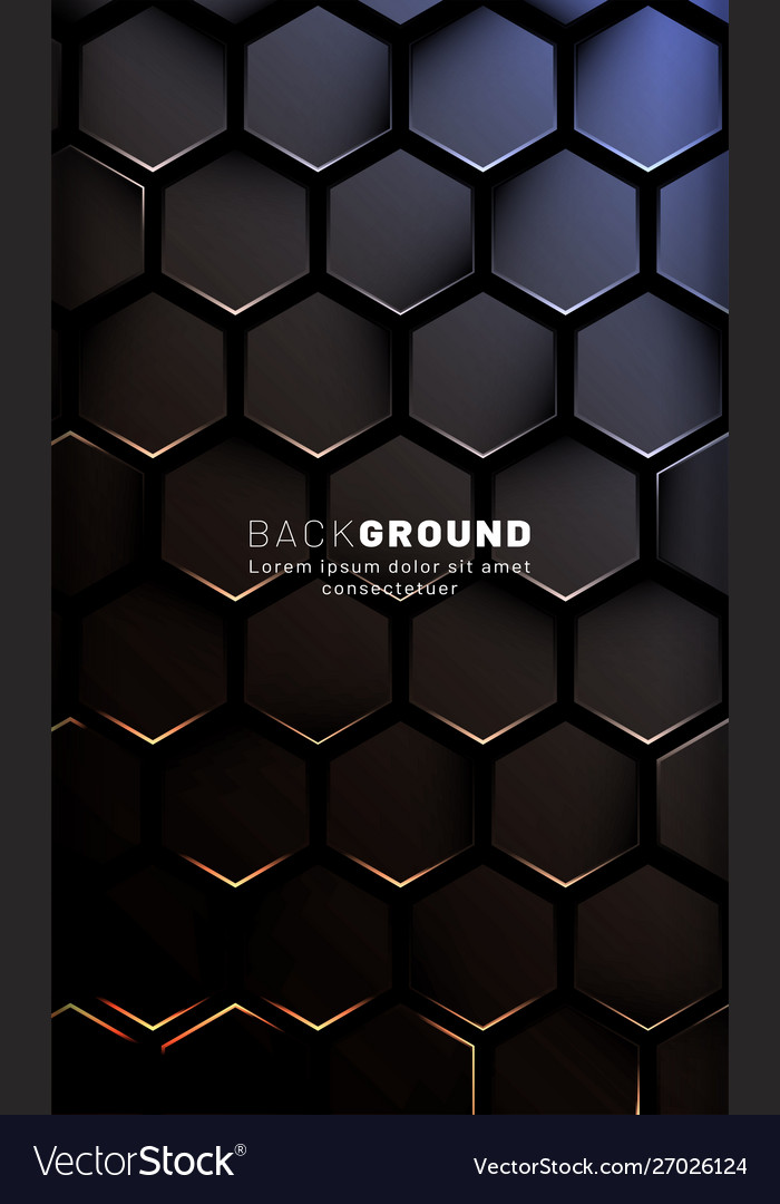 Vertical hexagon background gradient color light vector image Vertical hexagon background gradient color light