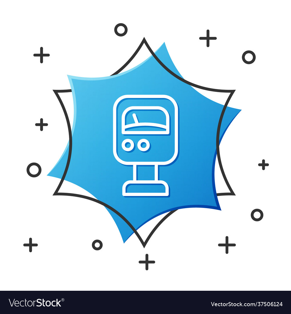 White line pressure water meter icon isolated