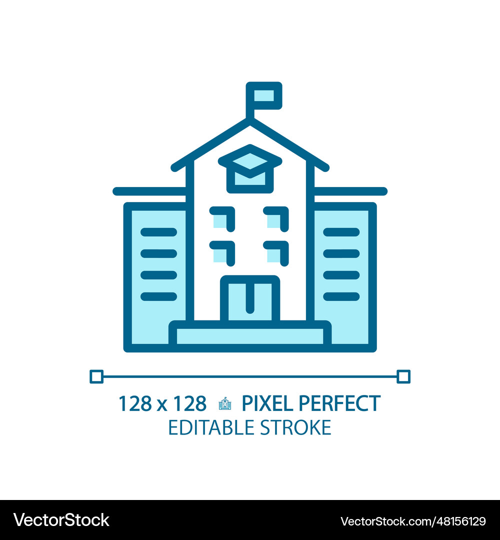 2d editable thin line school icon Royalty Free Vector Image
