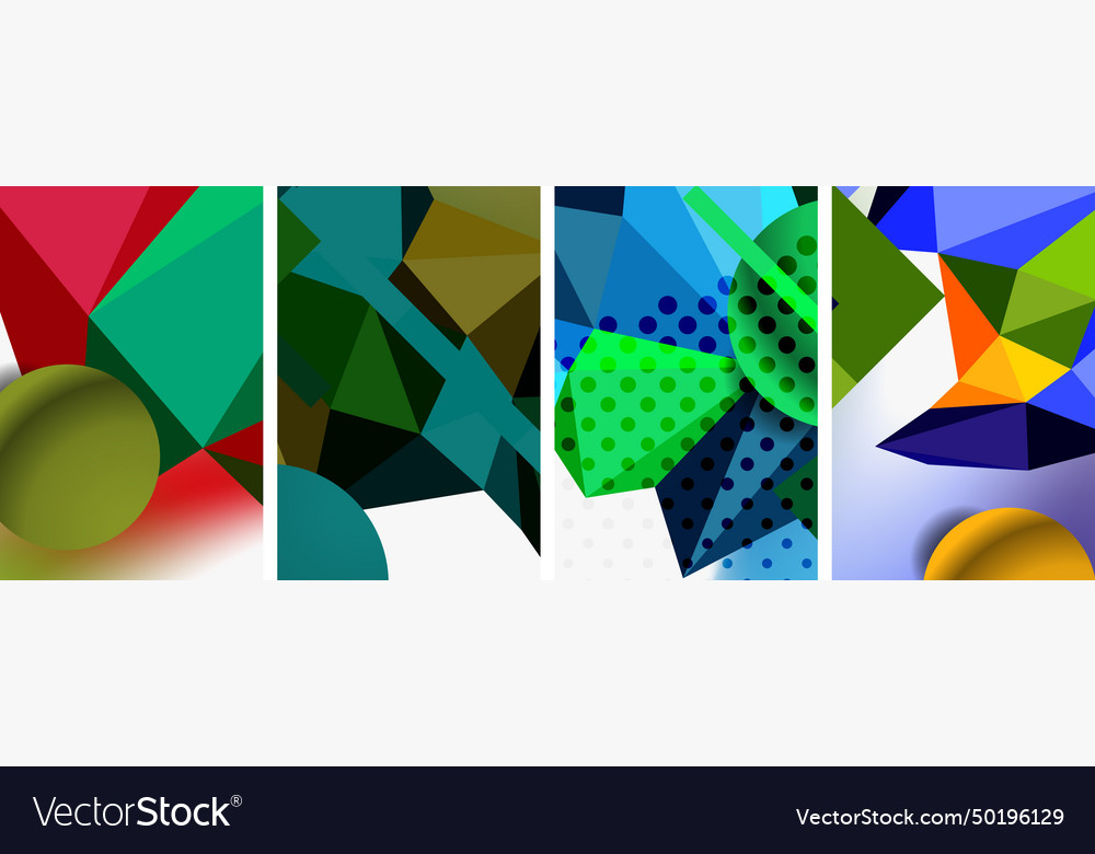 3d sphere and low poly triangle design vector image 3d sphere and low poly triangle design
