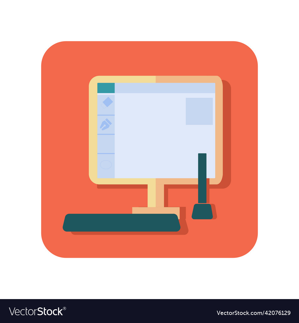 Abstract Computer Icon - White Background