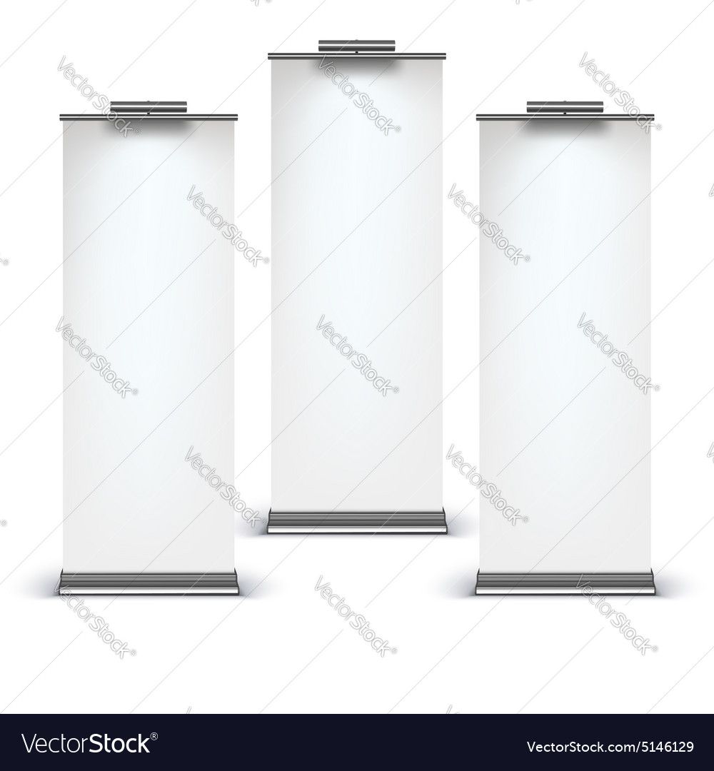 Blank Roll Up Banner Display Royalty Free Vector Image