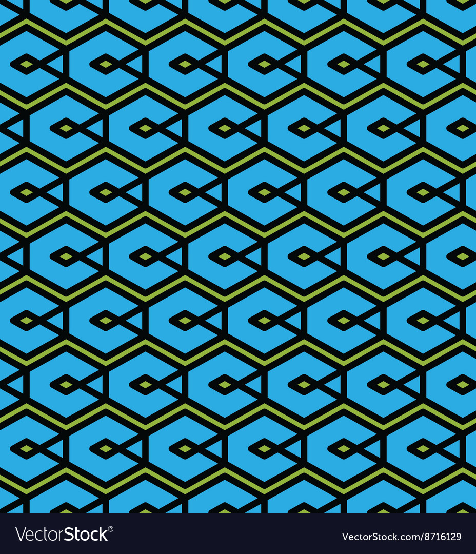 Blue abstract seamless pattern with interweave