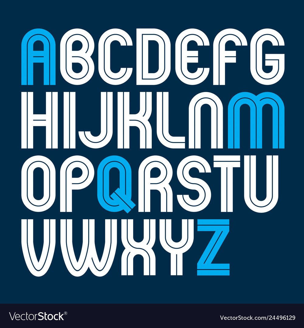 Capital Bold English Alphabet Letters Made With Vector Image