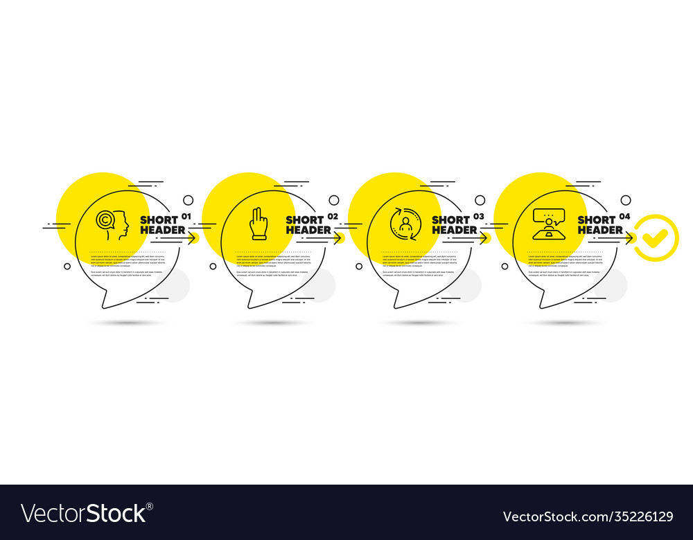 Click hand writer and user info icons set vector image Click hand writer and user info icons set