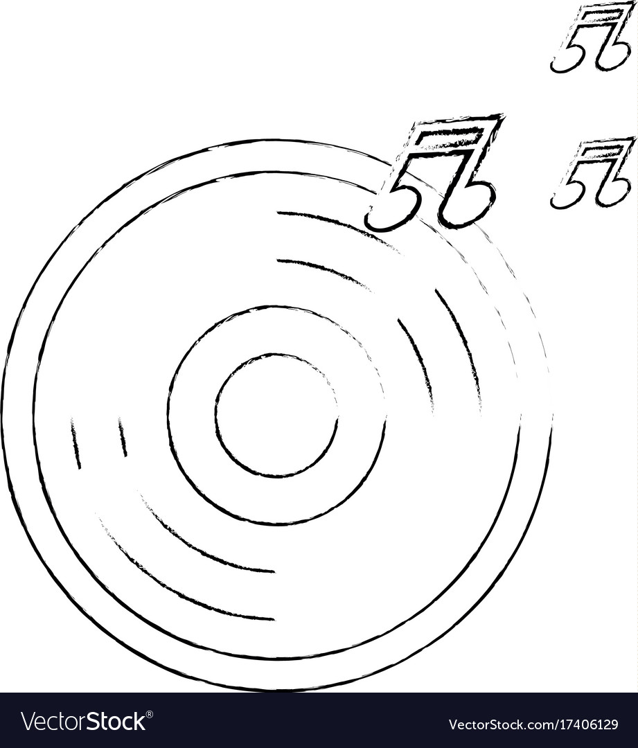 Compact disk with music notes