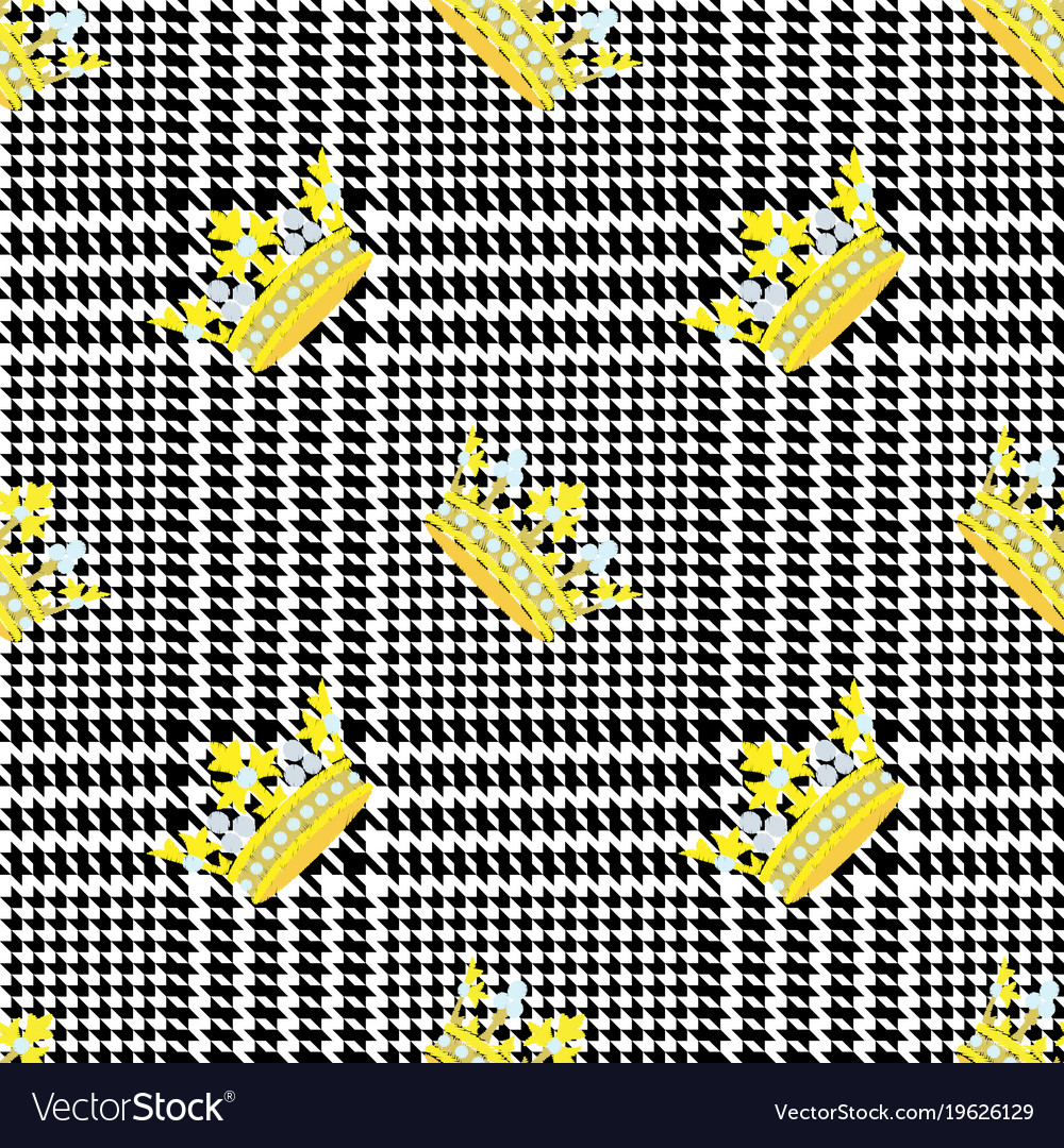 Houndstooth Check Pattern with Crowns