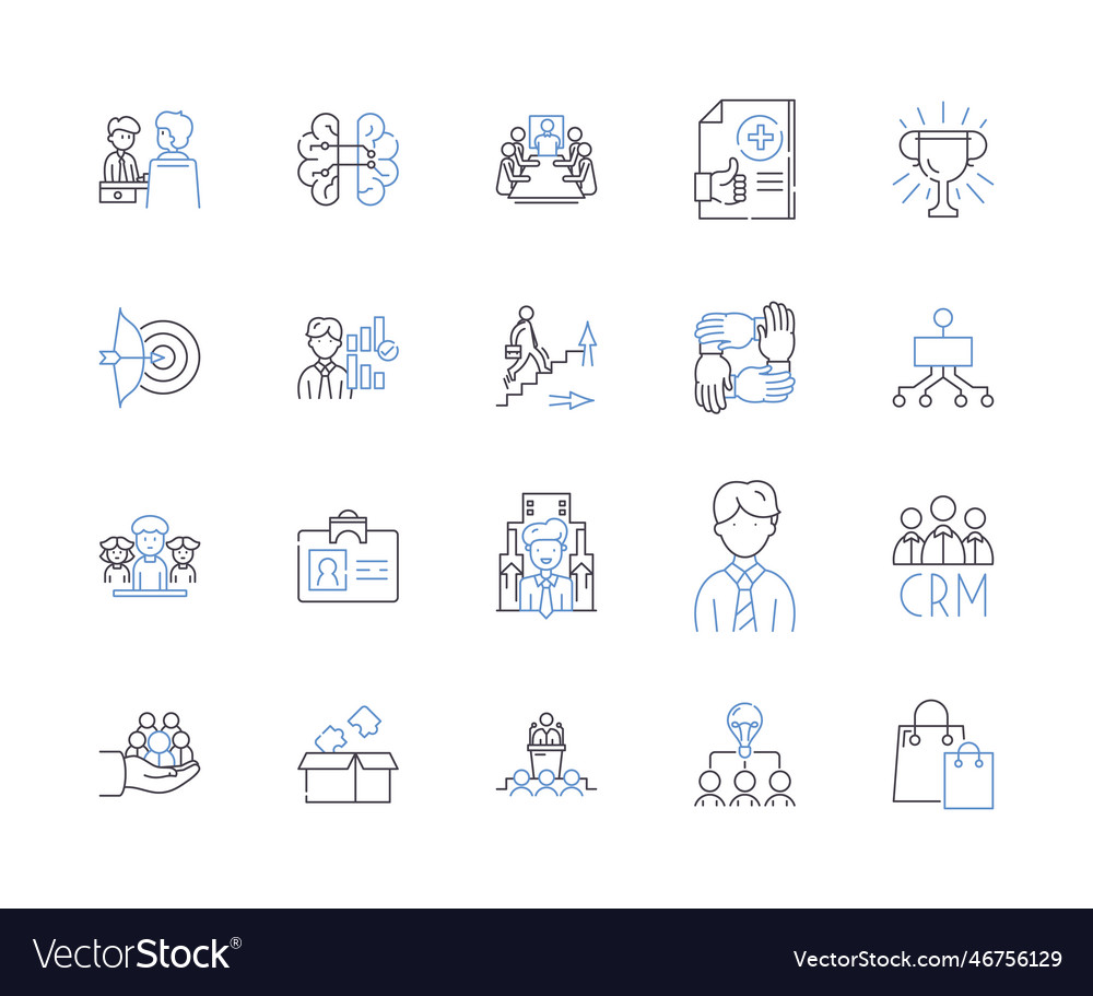 Human resources management outline icons