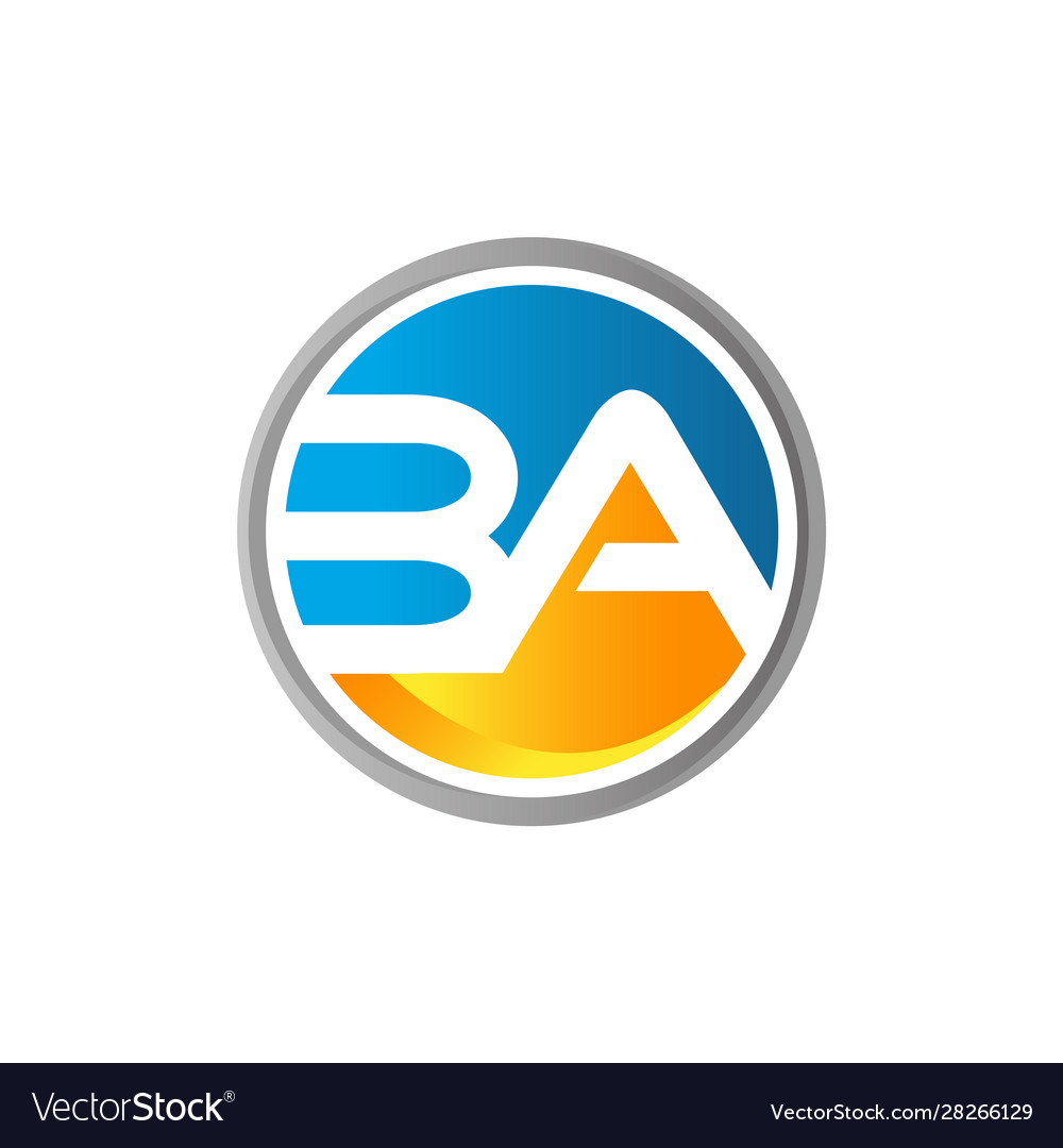 Initial letters ba rounded circle shape