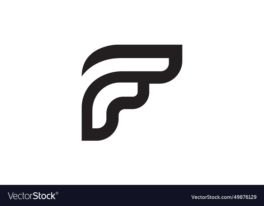 Letter f creative art modern typography monogram Vector Image