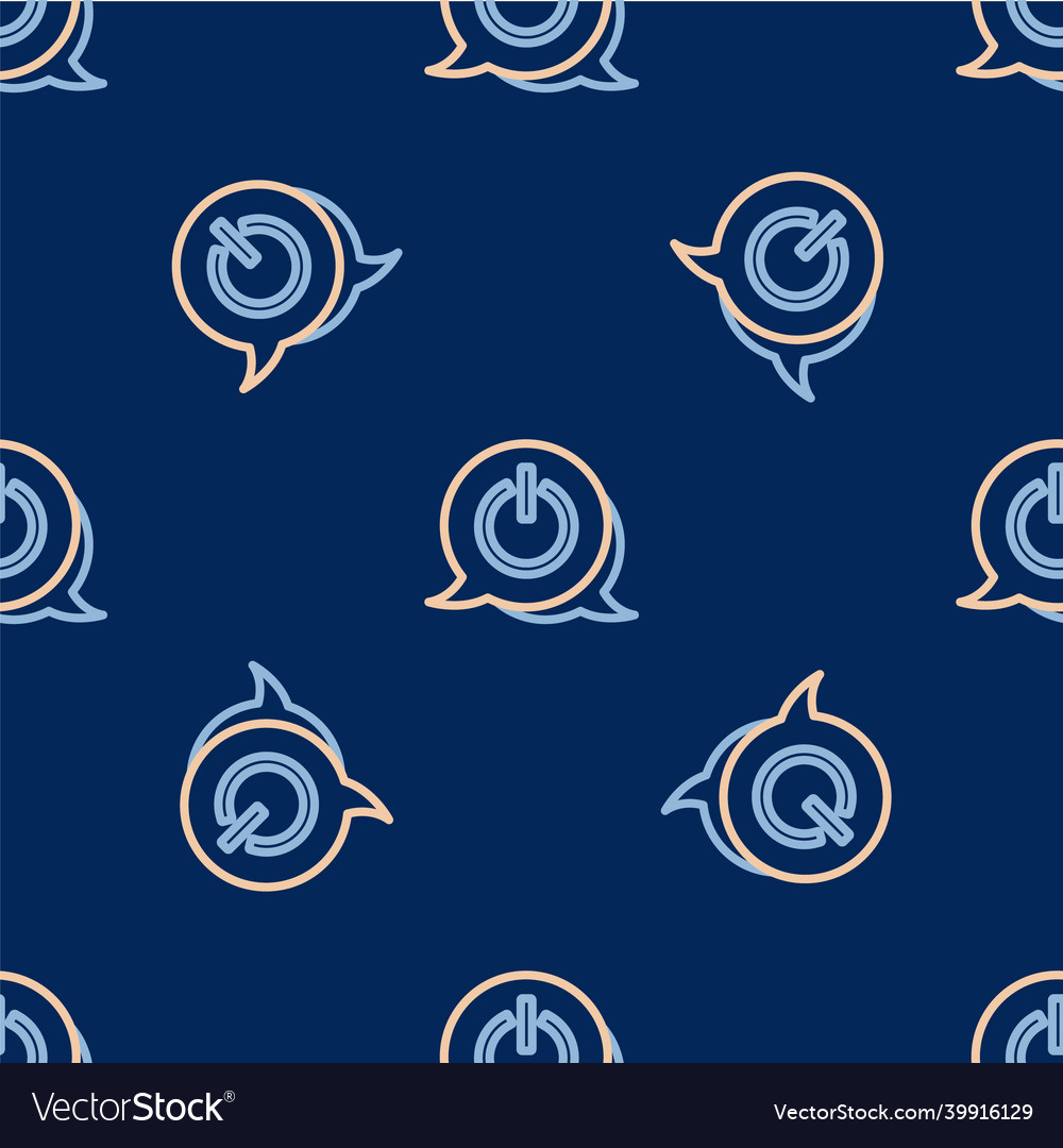 Line power button icon isolated seamless pattern