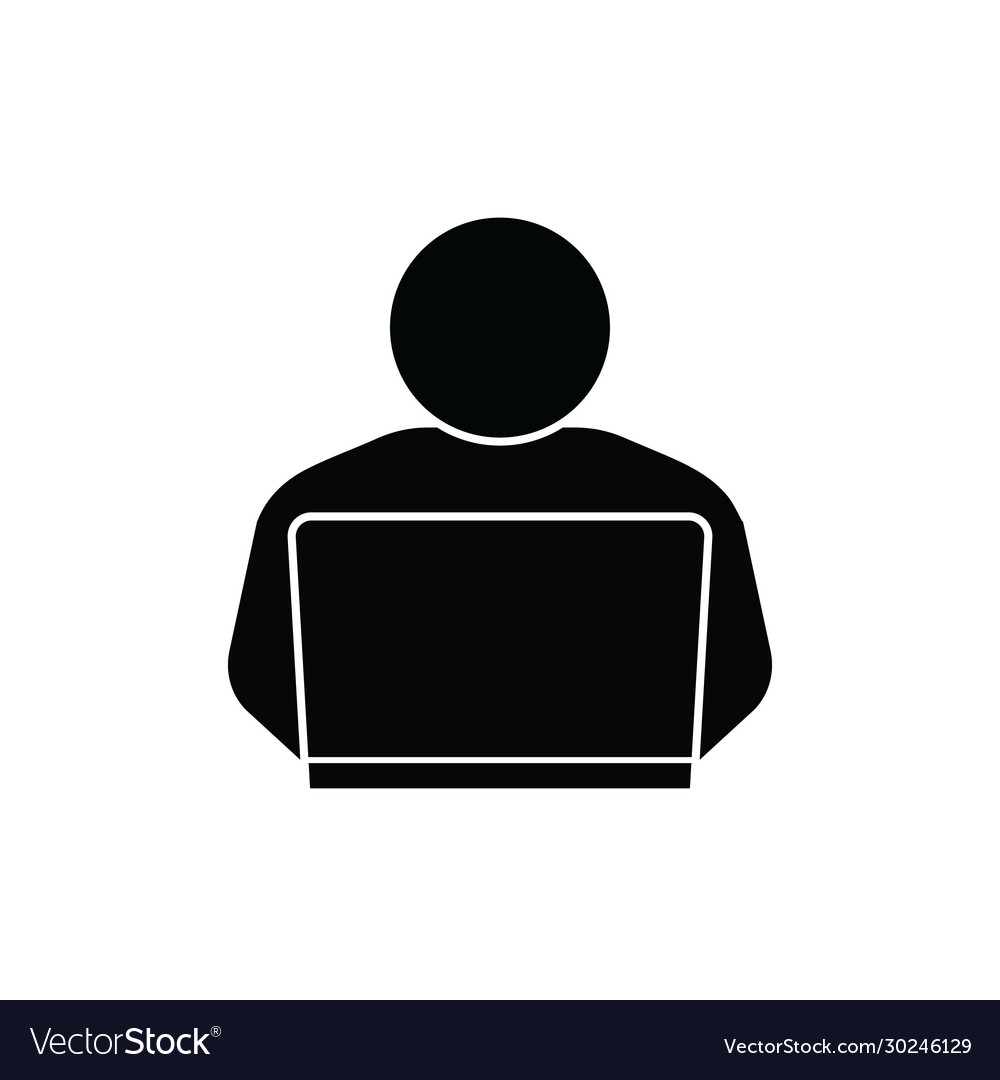 Man working on laptop Royalty Free Vector Image