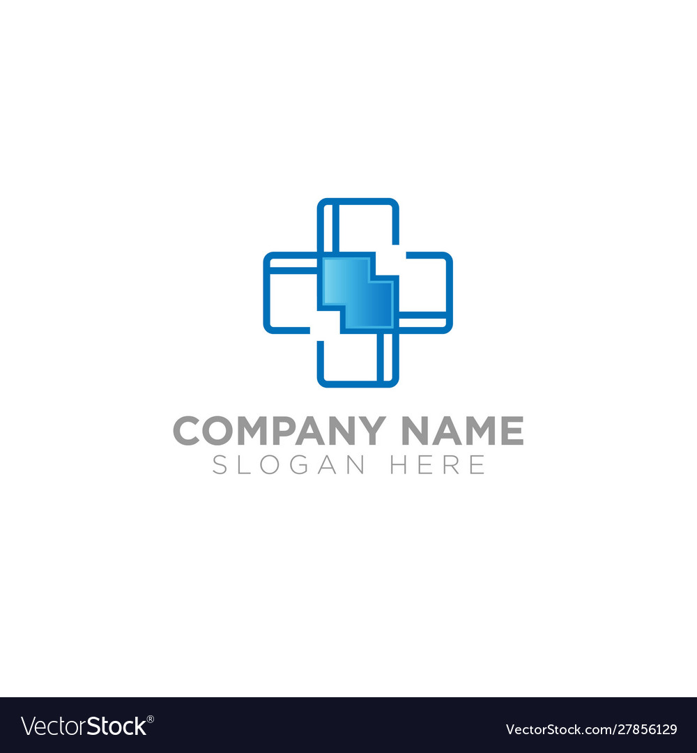 Medic cross icon pharmacy logo template Royalty Free Vector