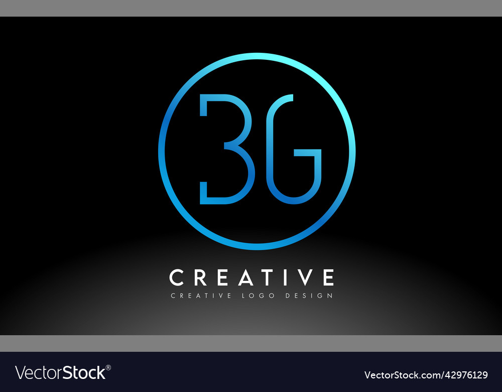 Neon blue bg letters logo design slim creative