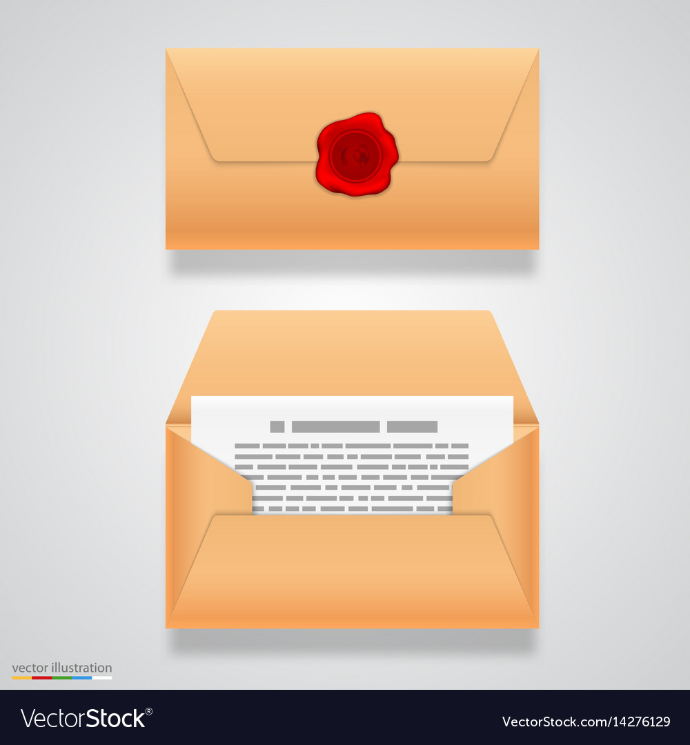 Open And Closed Letter Royalty Free Vector Image