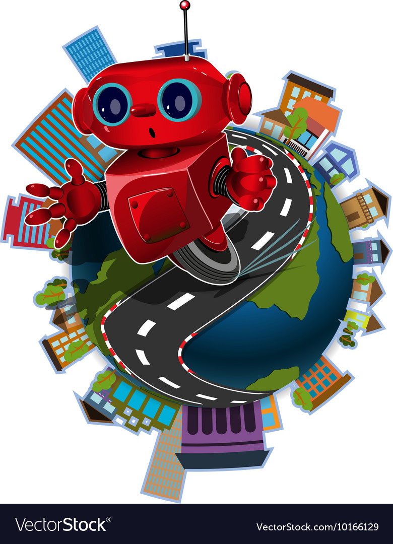 Robot on the globe