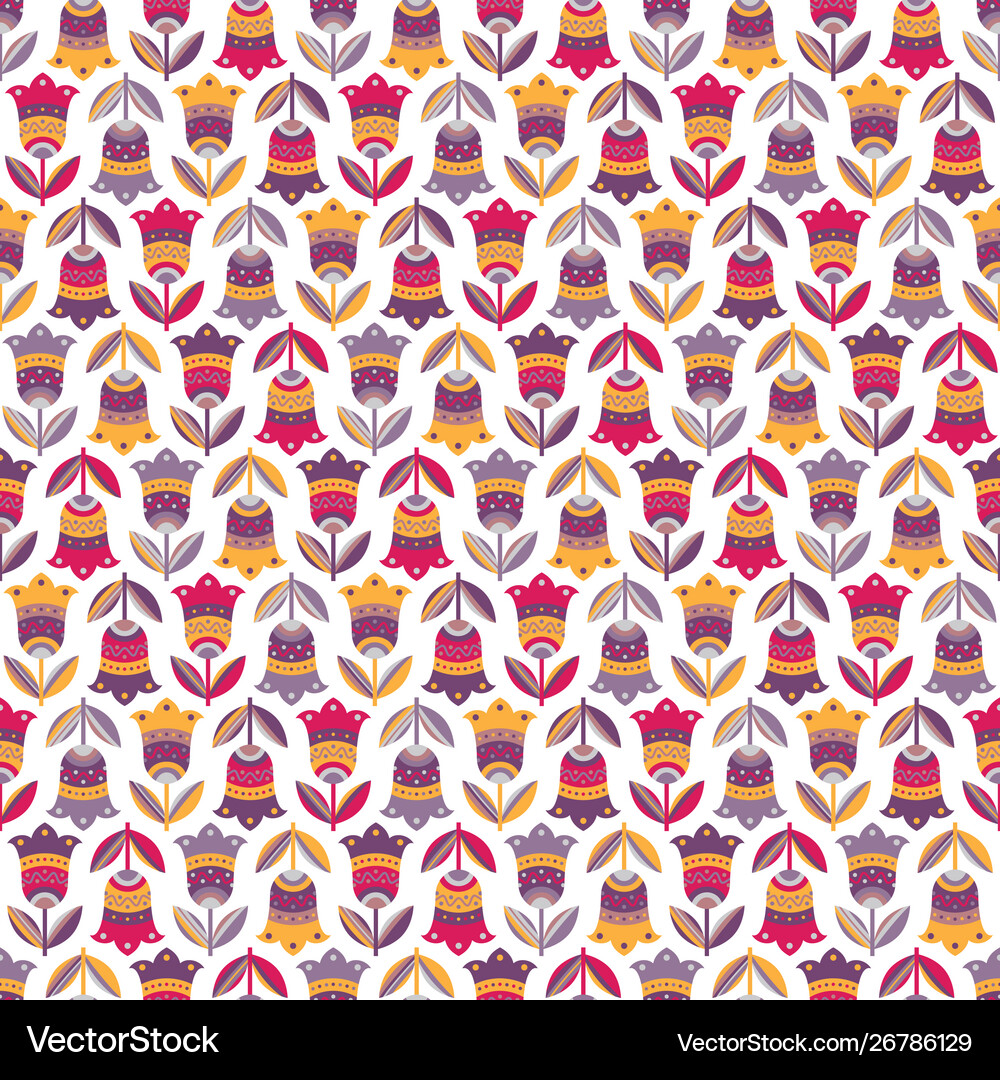 Seamless background with multicolored flowers Vector Image