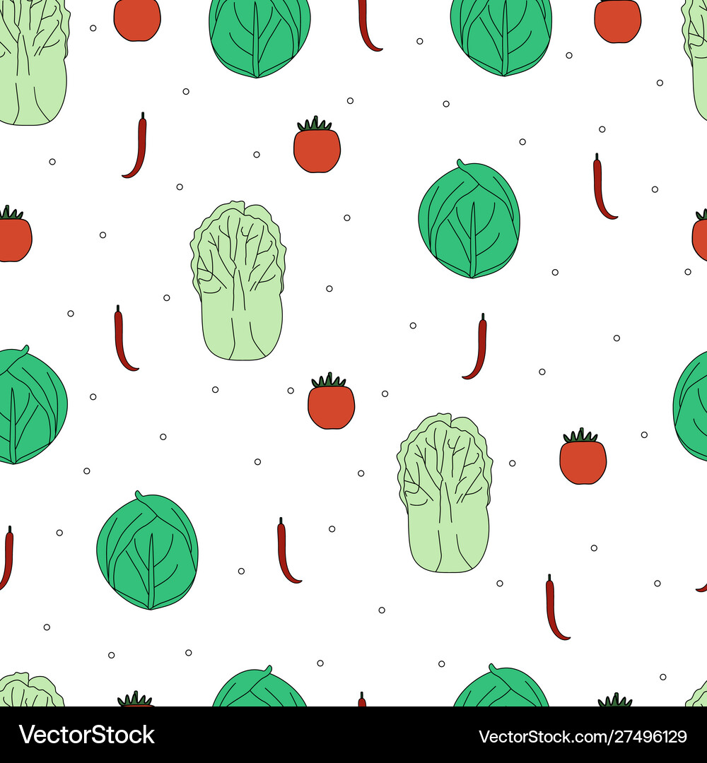 Seamless pattern with different vegetables bright Vector Image