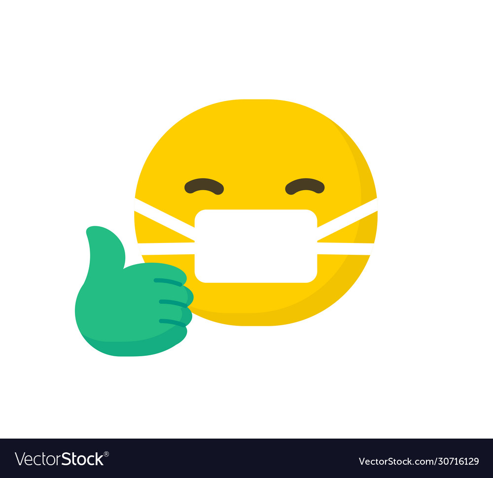 Set emoticons wearing surgical protective masks Vector Image