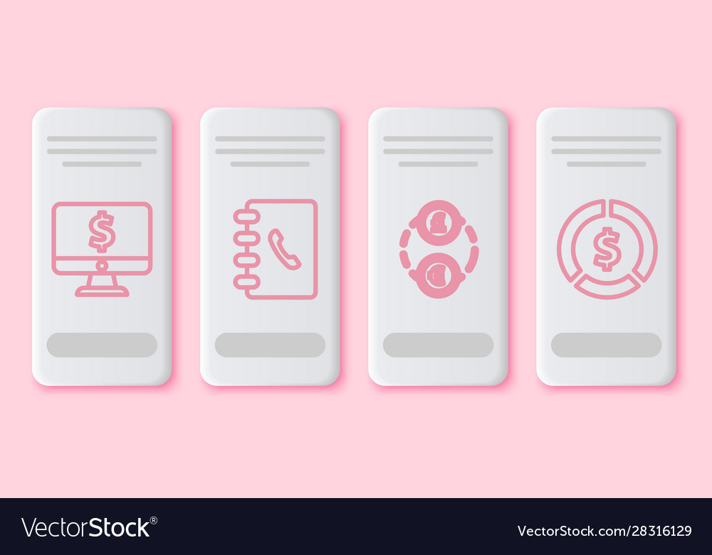 Set line computer monitor with dollar symbol vector image Set line computer monitor with dollar symbol