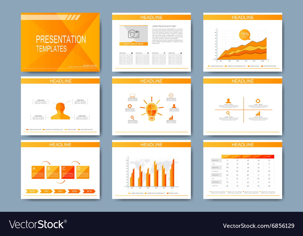 Set Of Template For Presentation Slides Royalty Free Vector Set Of Template For Presentation Slides Vector Image