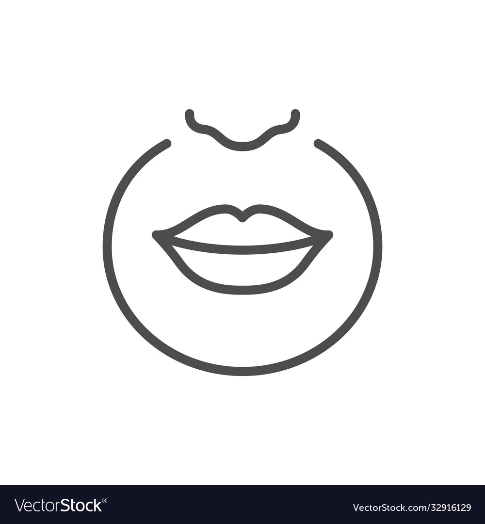 Upper lip hair removal line icon Royalty Free Vector Image Upper lip hair removal line icon Royalty Free Vector Image