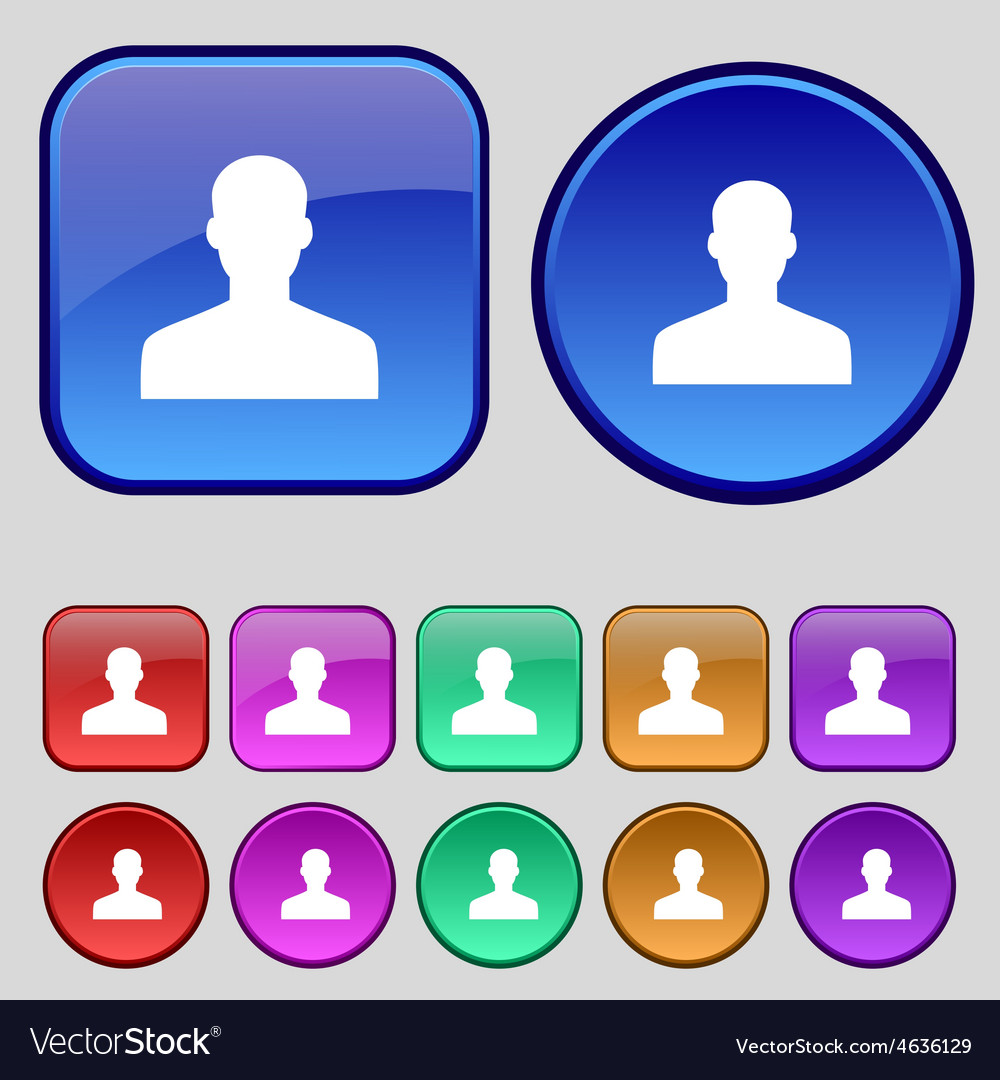 User person log in icon sign a set of twelve
