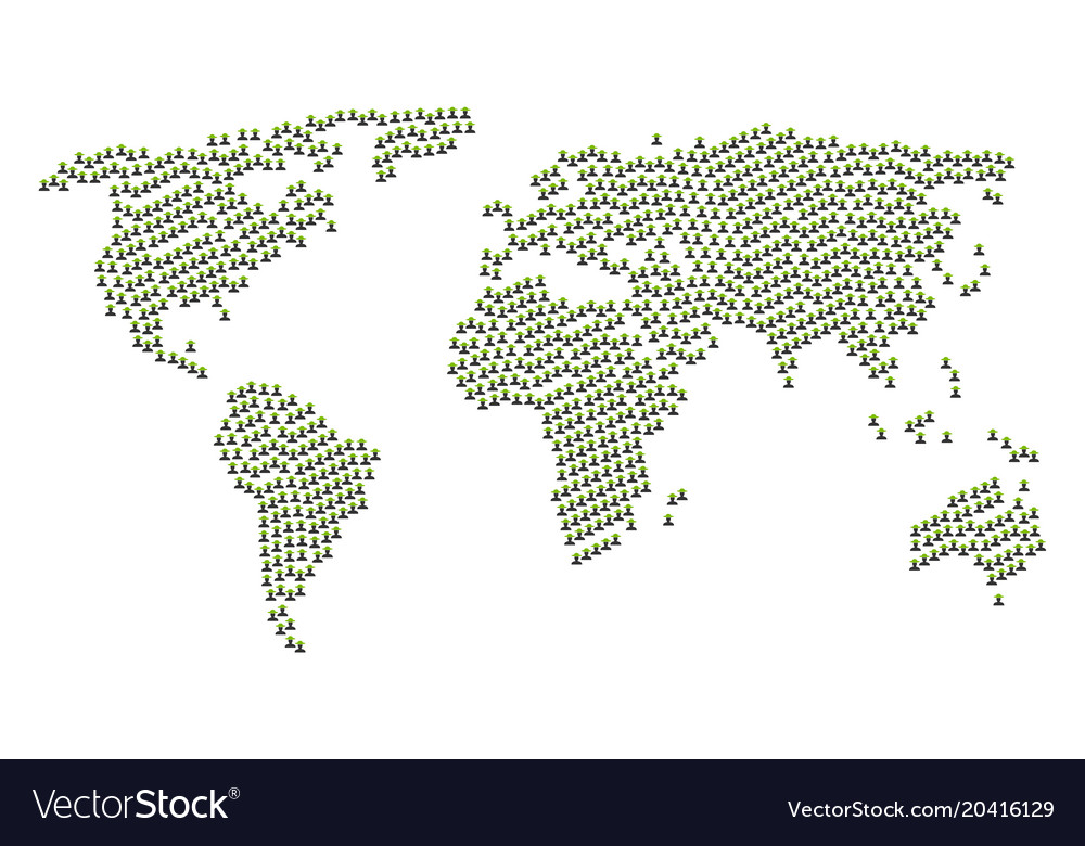 World atlas pattern of farmer person items