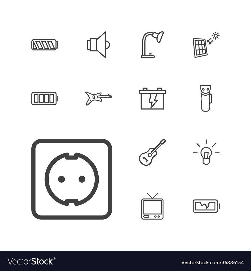 13 electric icons Royalty Free Vector Image - VectorStock